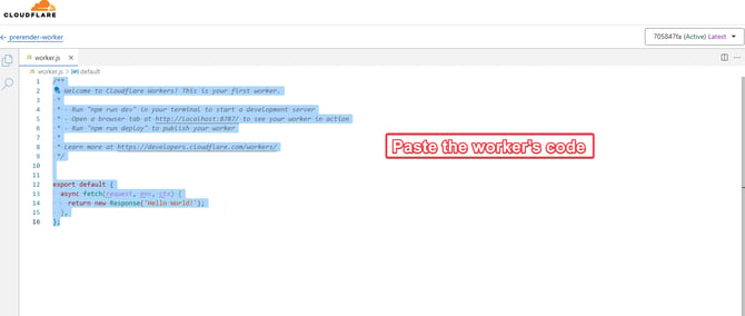replace default Cloudflare worker code