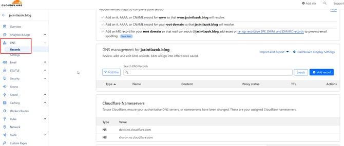 This requires you to go to your domain registrar's DNS settings, remove the existing name servers, and replace them with the ones provided by Cloudflare. Access the DNS menu in Cloudflare to find the necessary name servers.