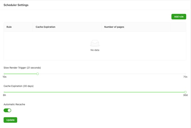 Scheduler Settings section within Domain Manage