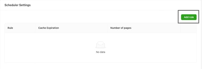 Add Rule button in Scheduler Settings for creating pattern-based rules